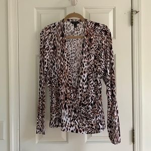BR Animal print wrap shirt